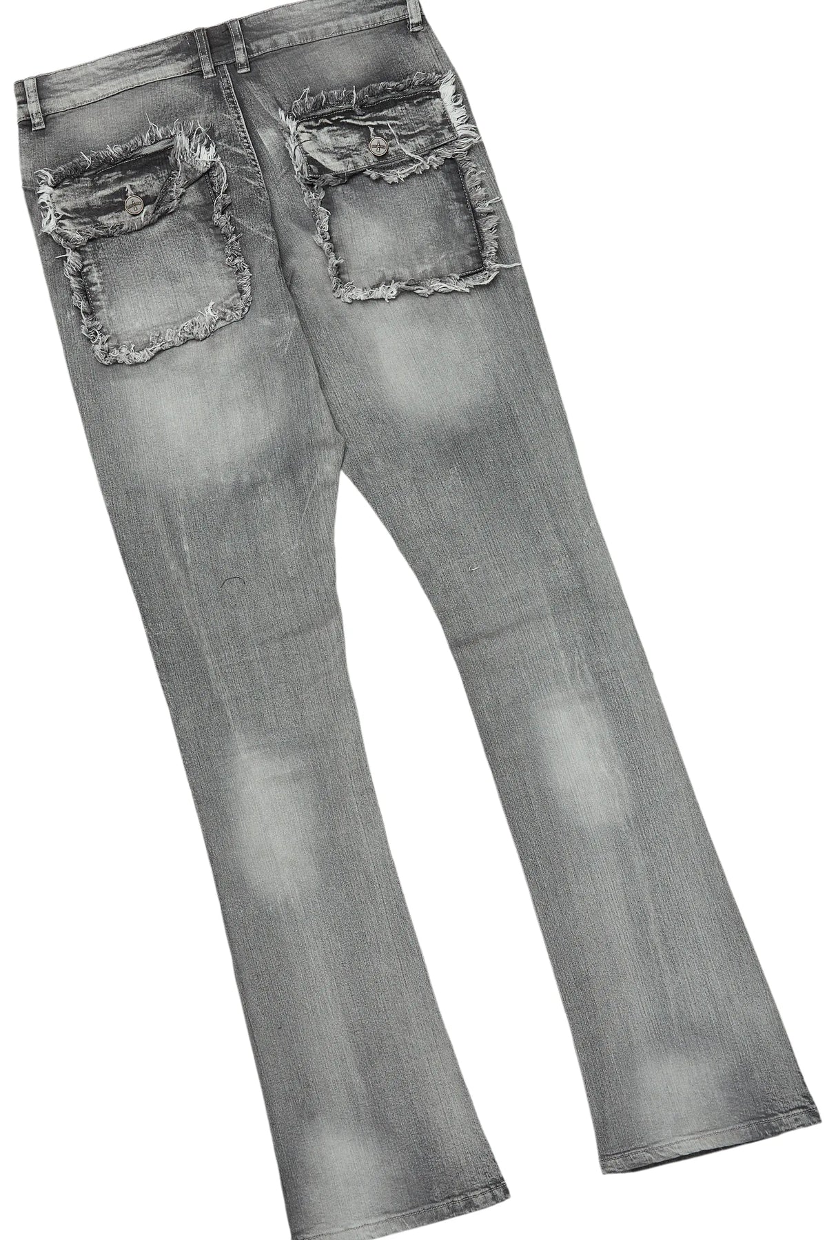 All Seeing Eyes White/Grey Long Sleeve T-Shirt/Stacked Flare Cargo Jean Bundle