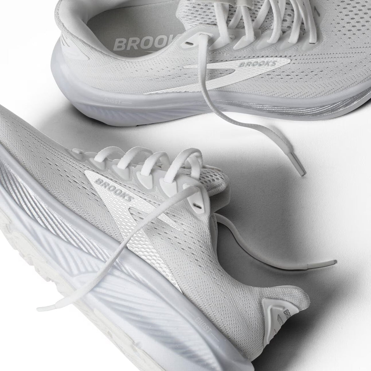 Brooks Women's Ghost 17 (Wide) - White/White/Grey