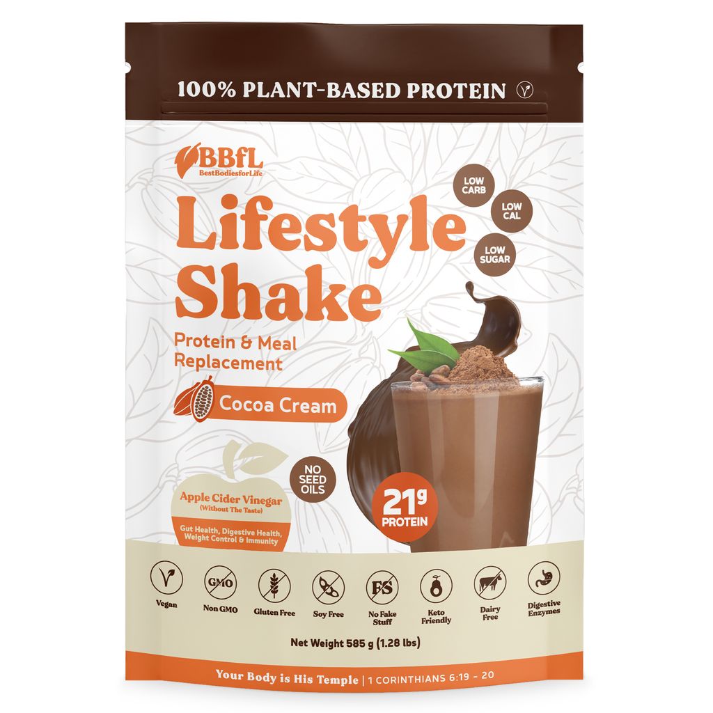 BBfL BBfL Vegan Meal Replacement Protein Shakes, (15 Servings, Cocoa Cream) - 1.29 LB 6 Pack