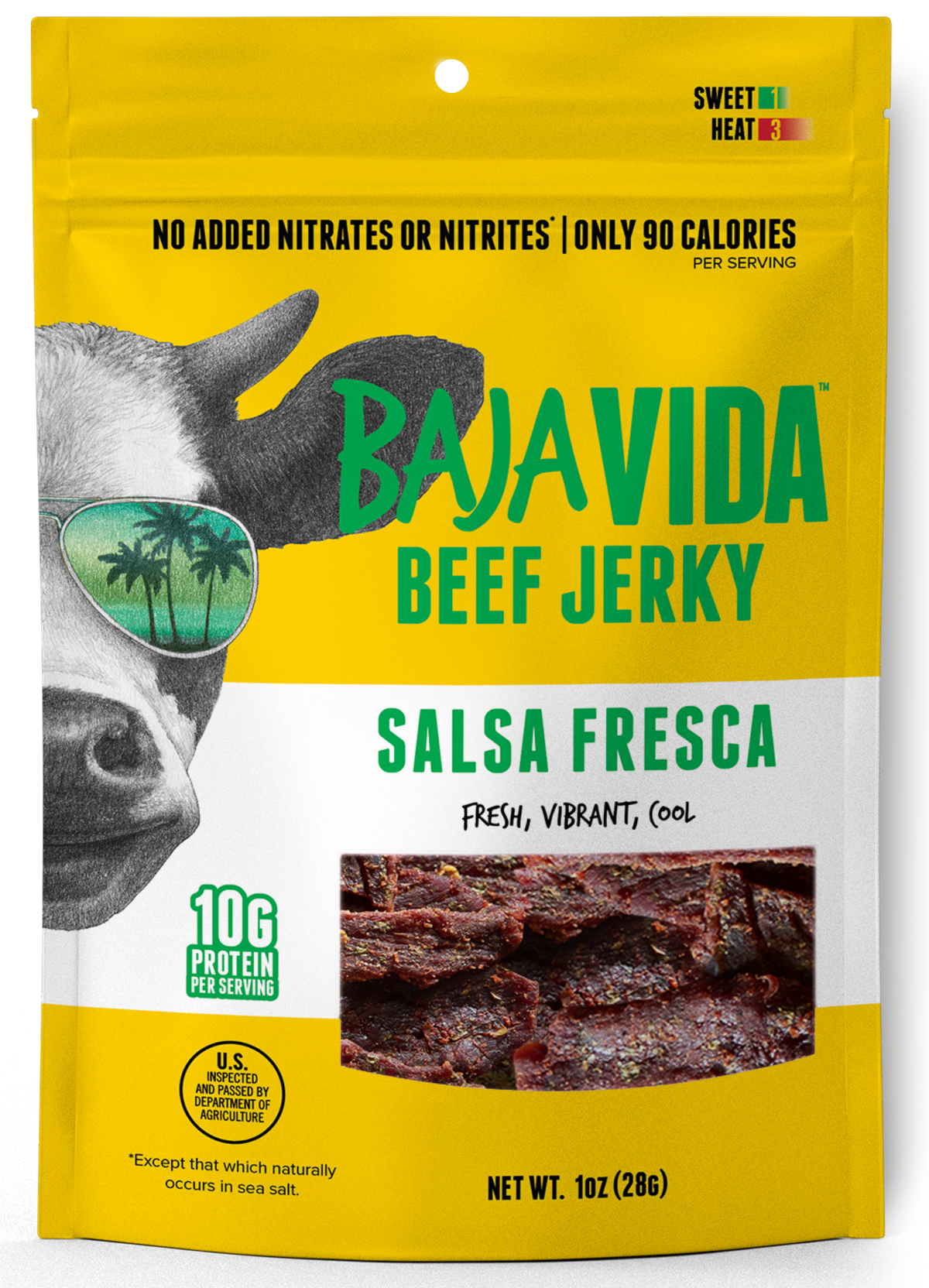 Baja Vida Snacks Salsa Fresca Beef Jerky - 1 OZ 72 Pack