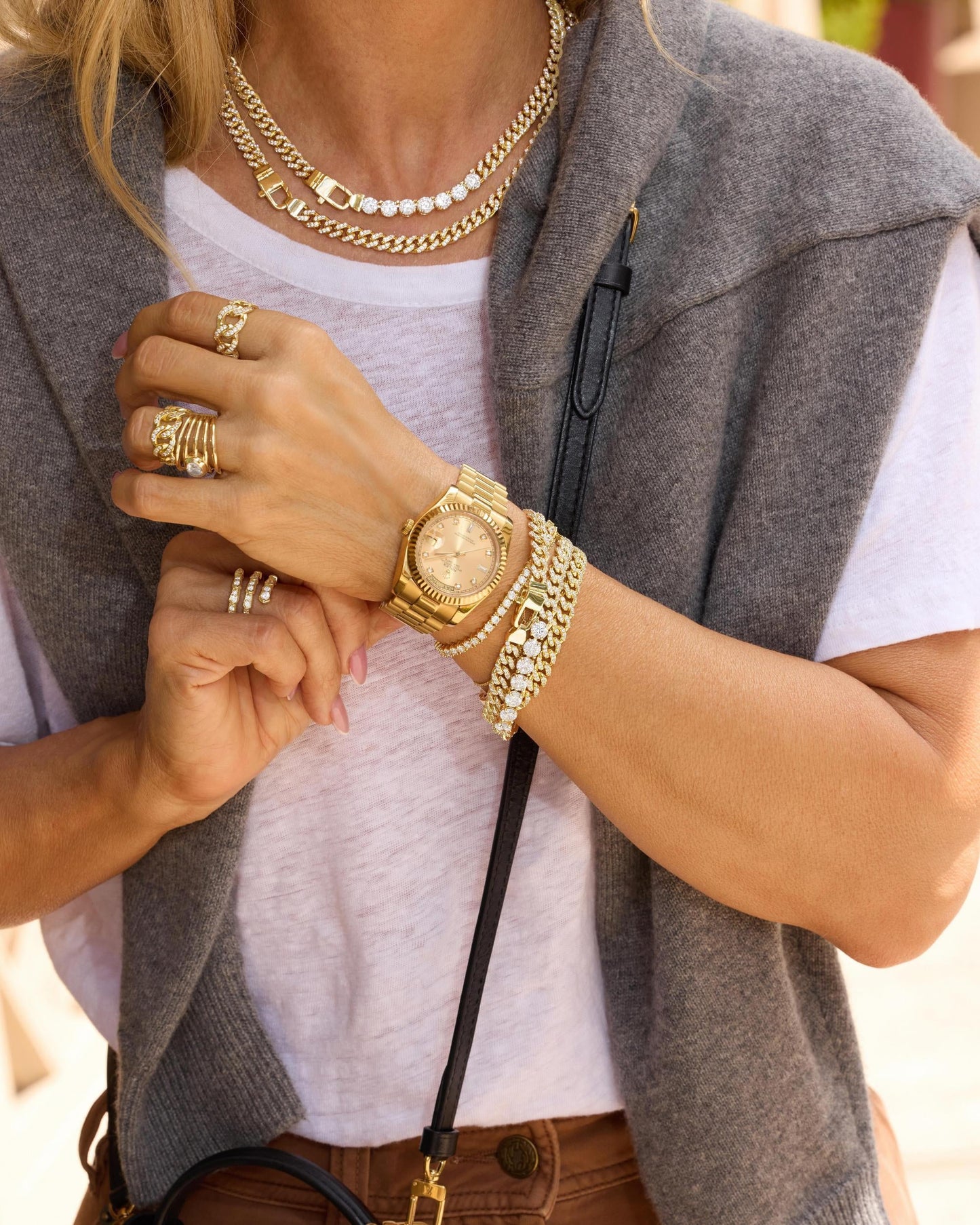 Graduated Pavé Julian Ring - Silver|White Diamondettes