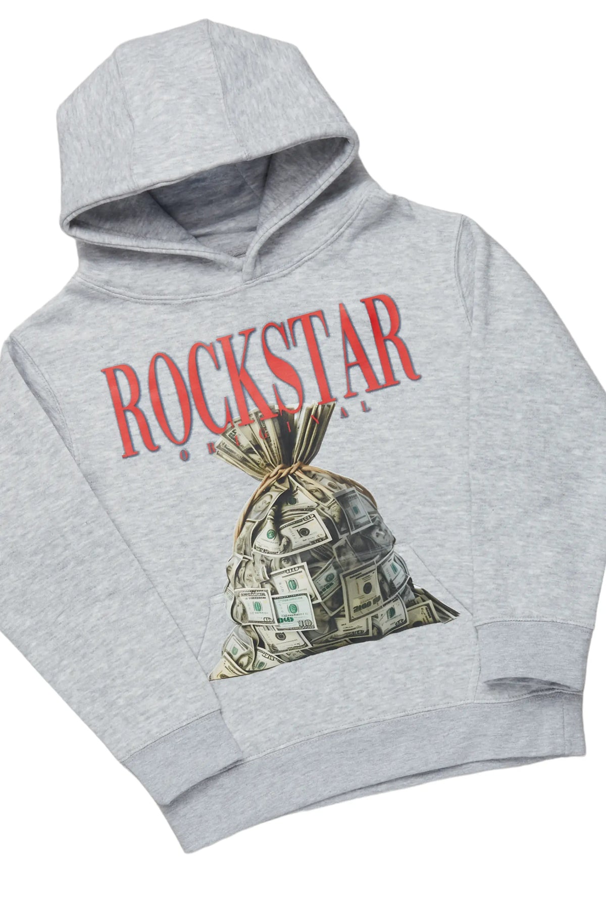 Boys Augustin Grey/Tree Camo Hoodie/Stacked Flare Jean Set