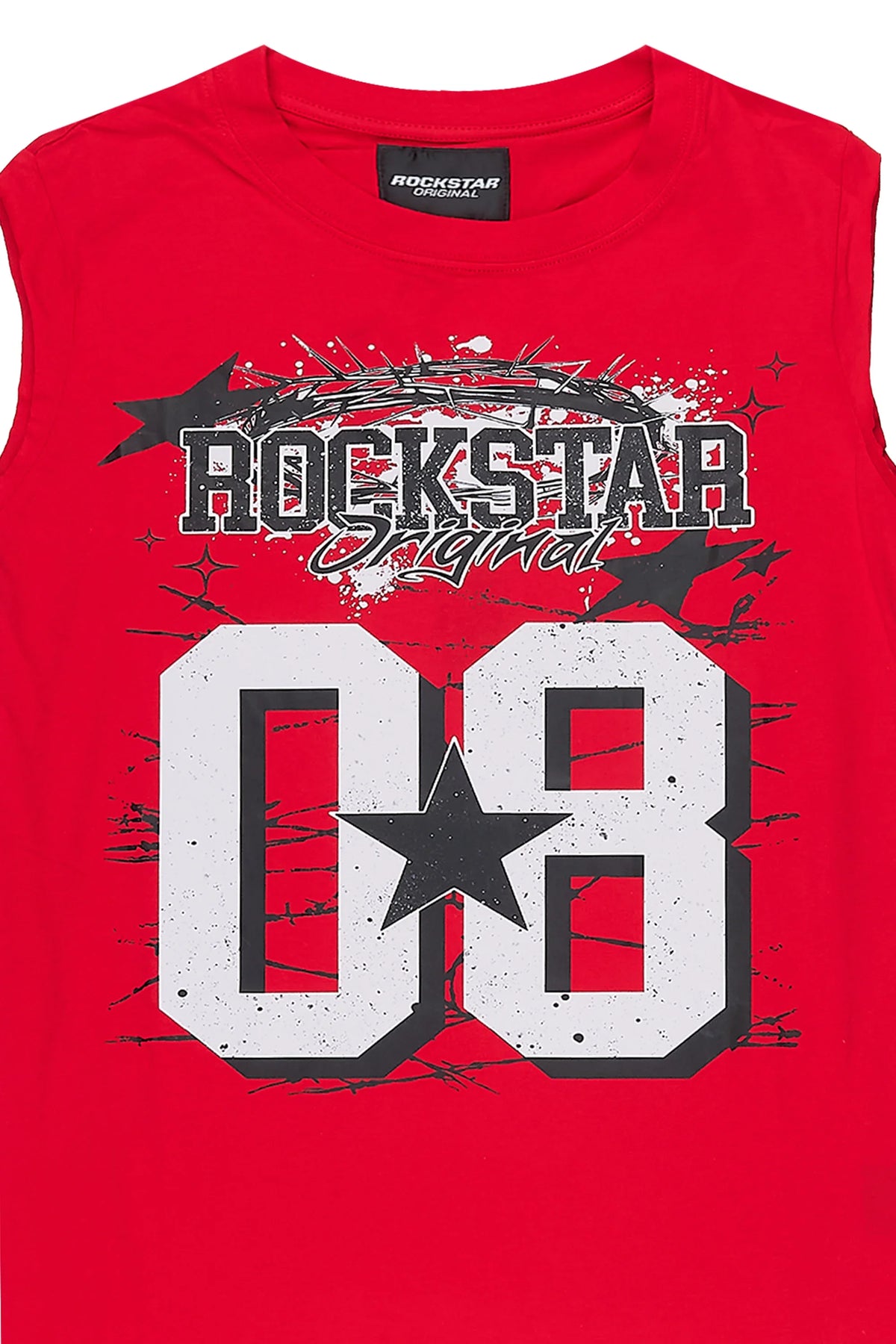 Boys Allstar Red Cut Off Graphic T-Shirt