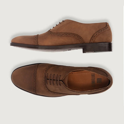 Greyson Brogues Oxford Oil Pull-up Brown Leather Shoes
