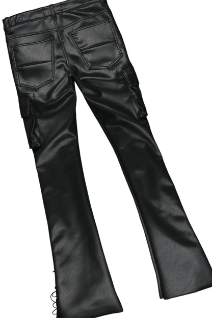 Banyan Black Long Sleeve T-Shirt & Honor Stacked Flare PU Jean Bundle