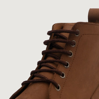 Knight Derby Oil Pull-up Brown Leather Boots