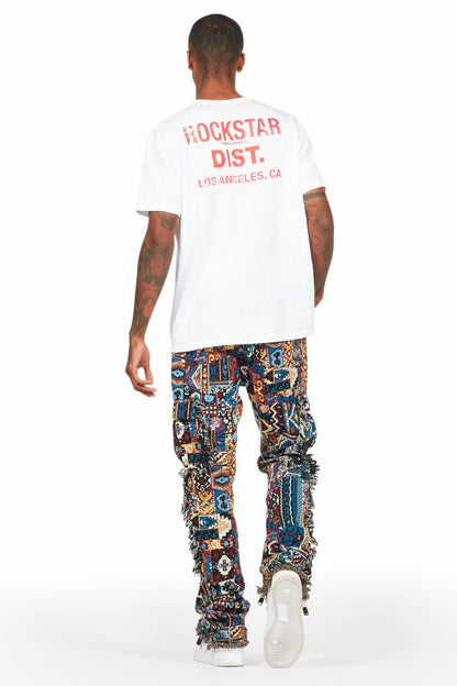 Ayami Blue Slim Tapestry Flare Jean