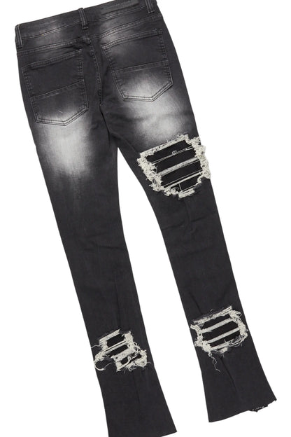 Anneso Black/Dark Grey Hoodie & Fateh Stacked Jean Bundle
