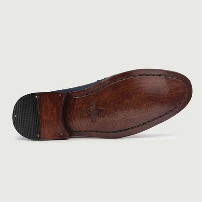 Baxton Blue Suede Leather Loafers