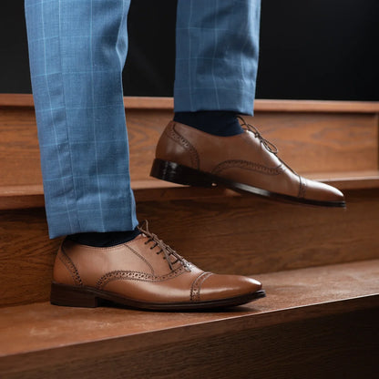 Greyson Brogues Oxford Tan Leather Shoes