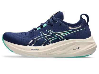 Asics Womens Gel Nimbus 26- Blue Expanse/Aurora Green (1012B601-400)