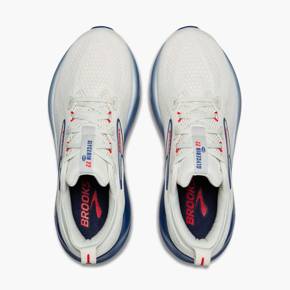 Brooks Men's Glycerin 22 - Gray/Navy Peony/Fiery Red