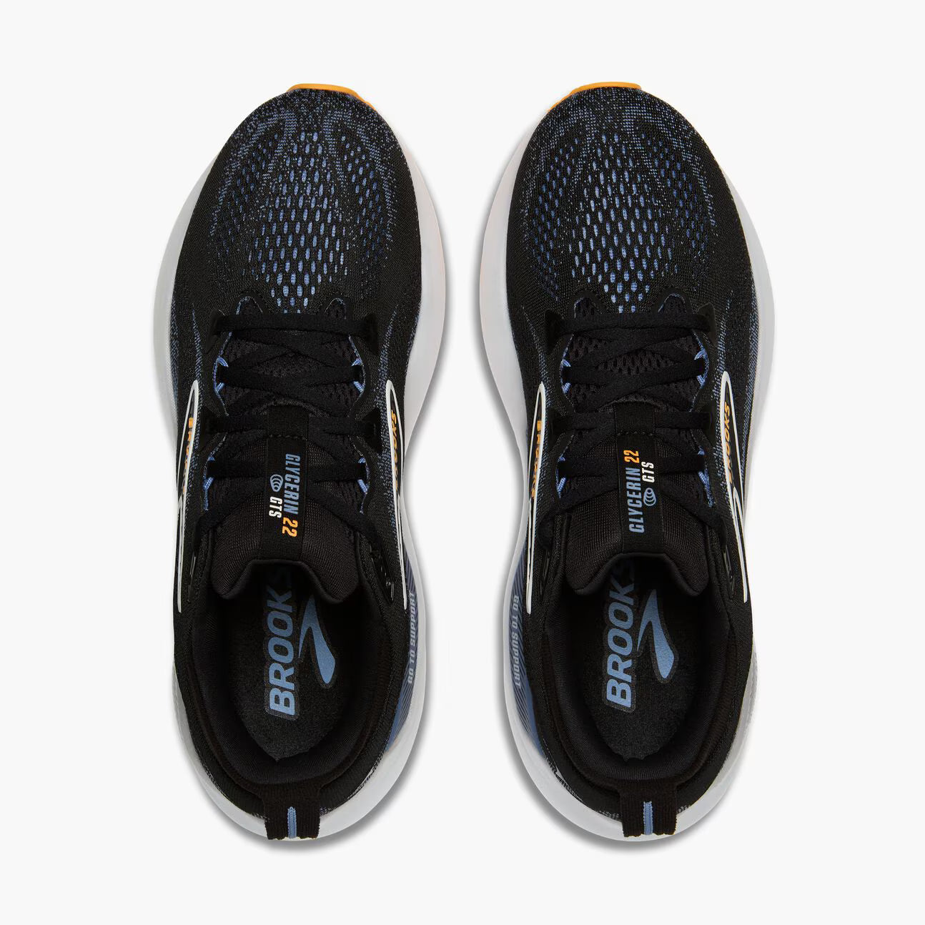 Brooks Men's Glycerin GTS 22 - Black/Country Blue/Orange Pop