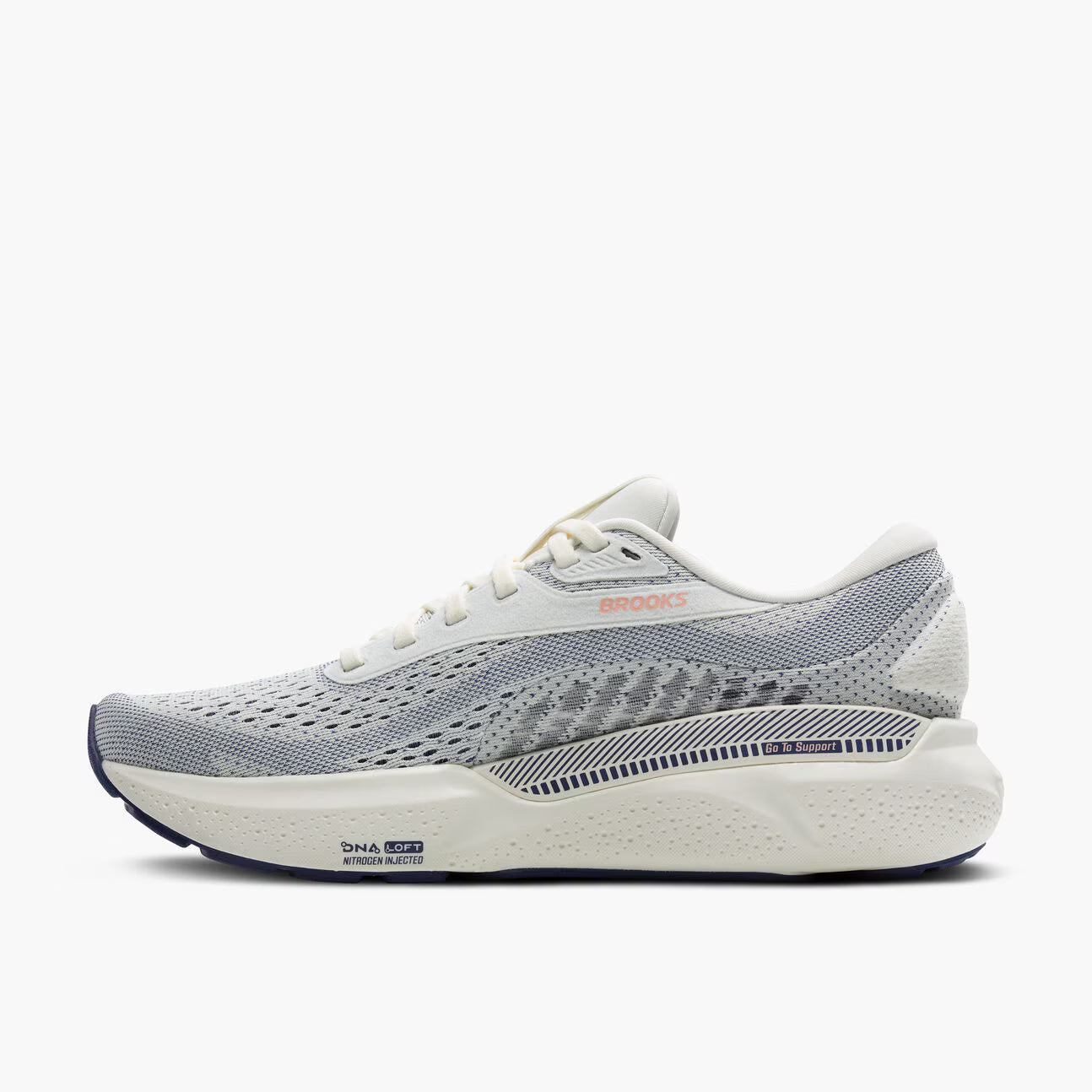 Brooks Women's Adrenaline GTS 24 - Grey/Blue Ribbon/Peach