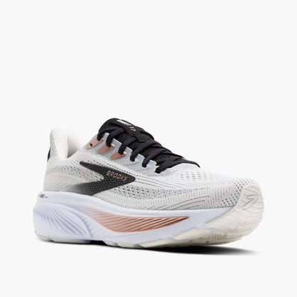 Brooks Women's Ghost 17 (Wide) - White/Black/Rose Gold
