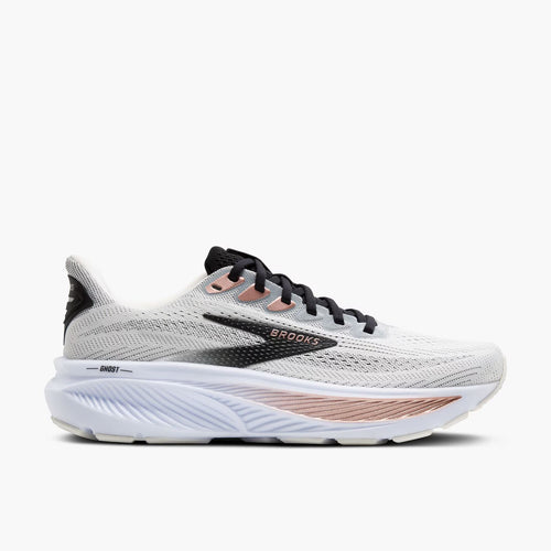 Brooks Women's Ghost 17 (Wide) - White/Black/Rose Gold