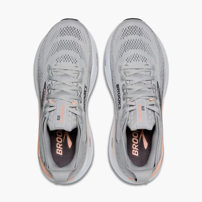 Brooks Women's Adrenaline GTS 25 - Grey/Blackened Pearl/Coral - Wide (D)