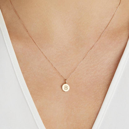 Rose Gold Small Personalised Disc Necklace
