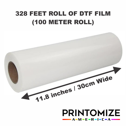 11.8" (30cm) x 328 Feet Roll Of DTF Film - Double Sided Cold/Warm Peel