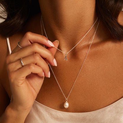 Solid White Gold Individual Initial Charm
