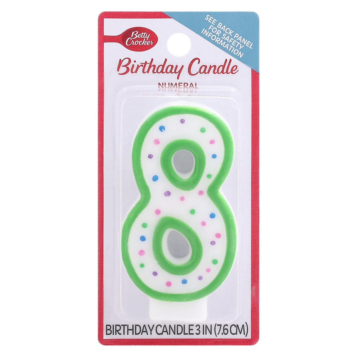 Betty Crocker Candle "8" - 1 CT 6 Pack