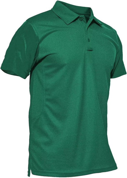 MAGCOMSEN Men's Polo Shirt Quick Dry Performance Short Sleeve Tactical Shirts Pique Jersey Golf Shirt