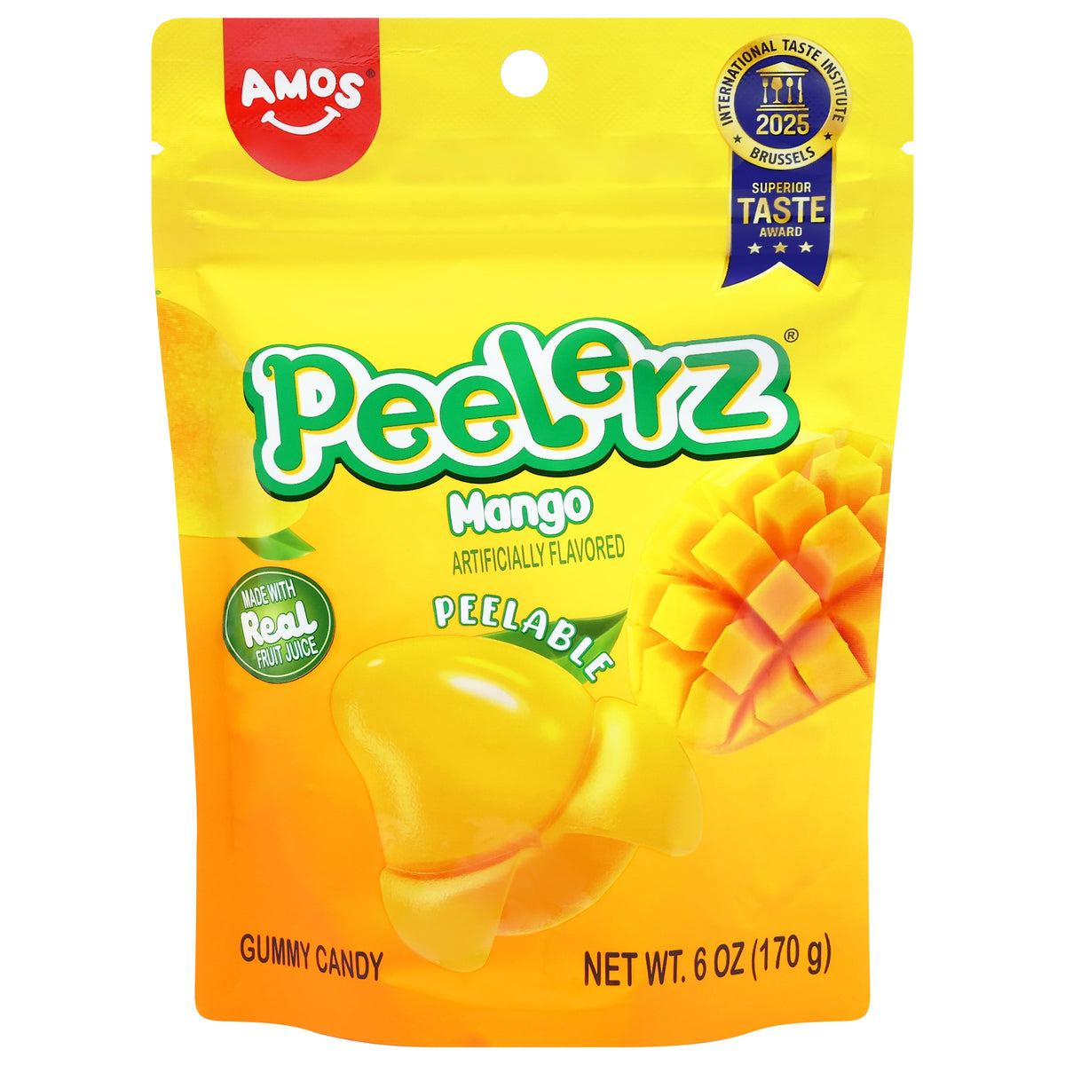 Amos Peelerz Peelable Mango Gummy Candy 6 oz - 12 Pack