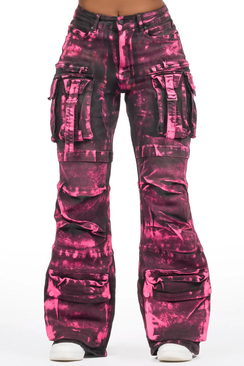 Alliyha Black Painted Wide Leg Jean