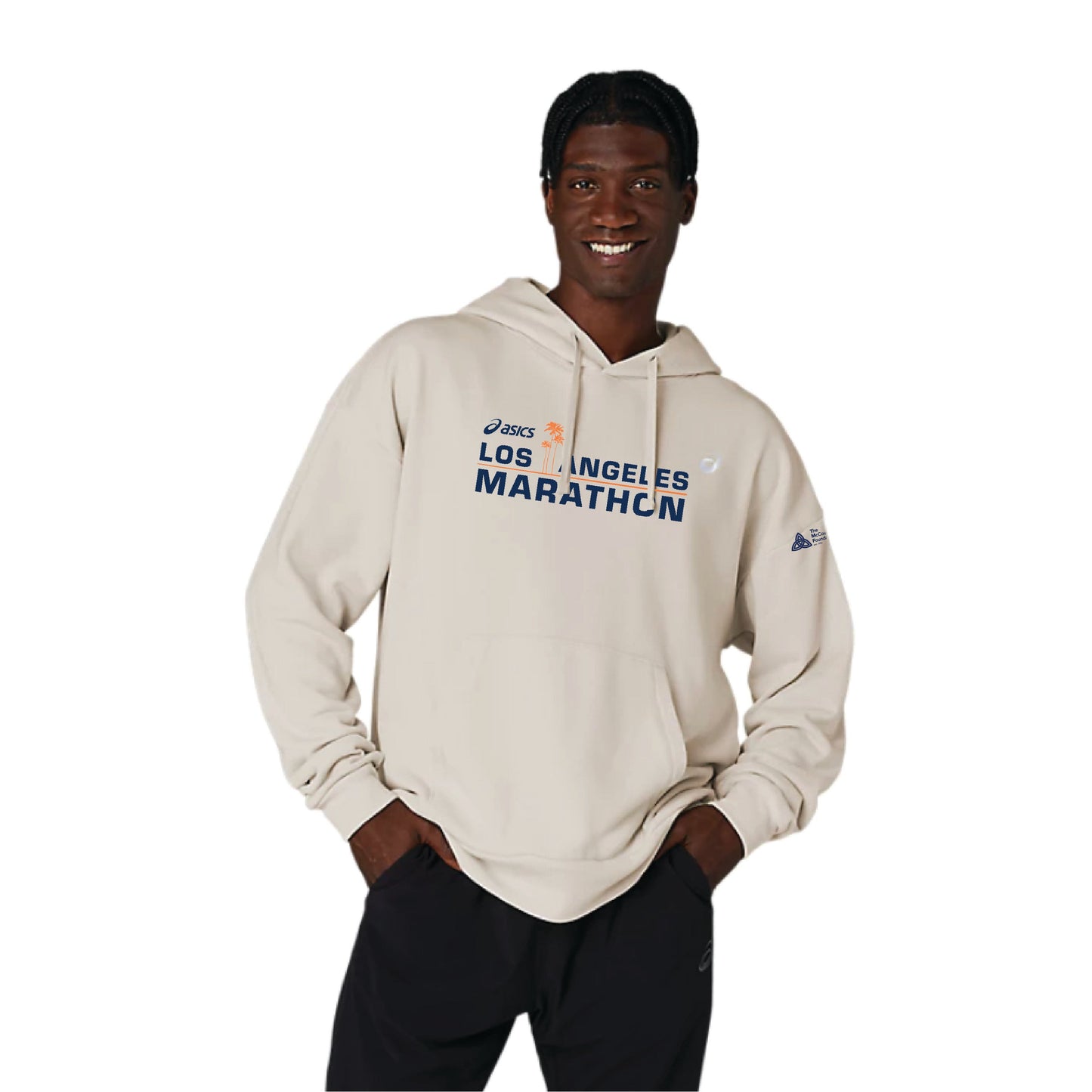 2026 ASICS Los Angeles Marathon - ASICS Unisex Sweat Relax Pull Over Hoodie Oatmeal (2031E699) (LA26-01)