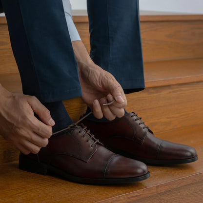 Attorney Derby Burnished Brown Leather Shoes