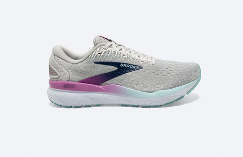 Brooks Womens Ghost 16 - White/Grey/Estate Blue (1204071B175)