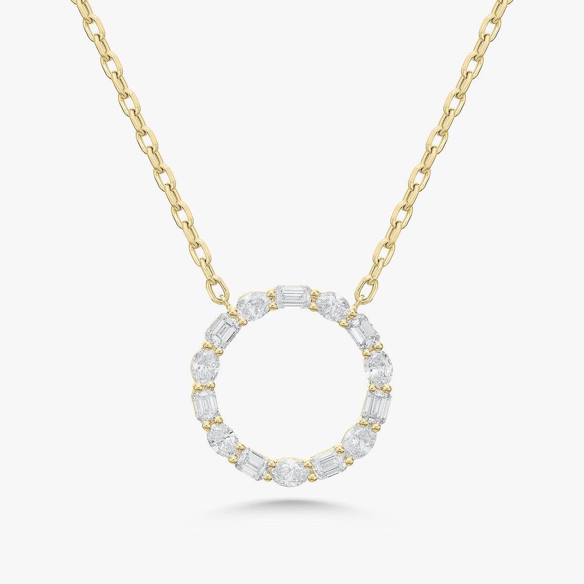 Campbell Multi Mixed Shape Diamond Circle Necklace 2.83 ctw