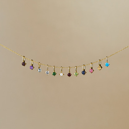 Gold Small Individual Birthstone Charm