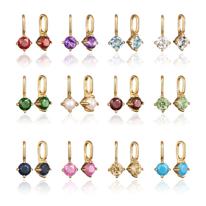 Gold Small Birthstone Pendant Necklace