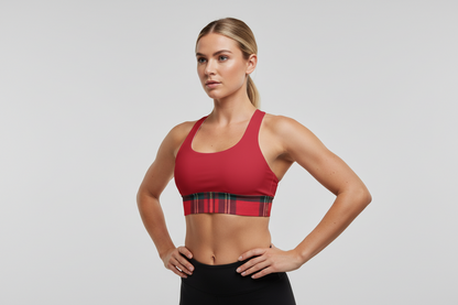 GymBum UK Caledonia Crimson Longline Sports Bra