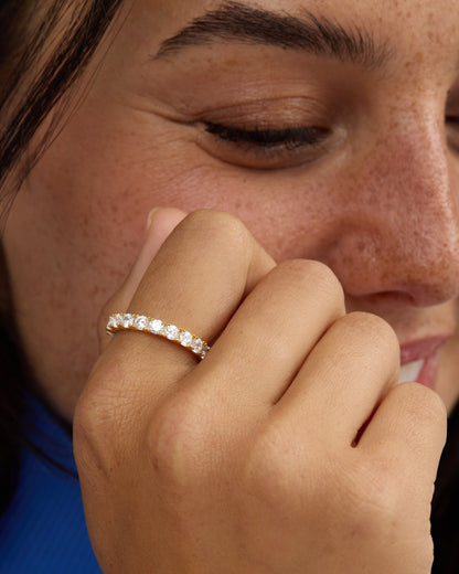 Heiress Ring 3mm - Gold|White Diamondettes