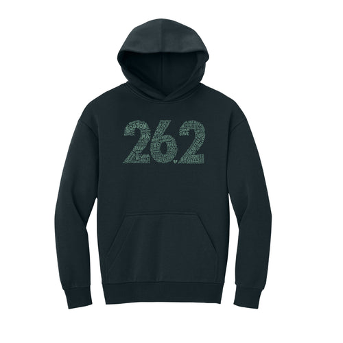 Boston 26.2 - Heavyweight Navy Blue Fleece Hoodie (DT6150) (HBM26-07)