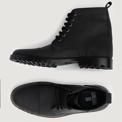 Knight Derby Black Matte Nubuck Leather Boots - TerraGrip