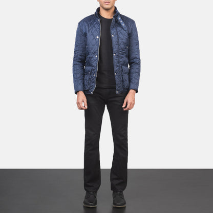 Barry Quilted Blue Windbreaker Jacket