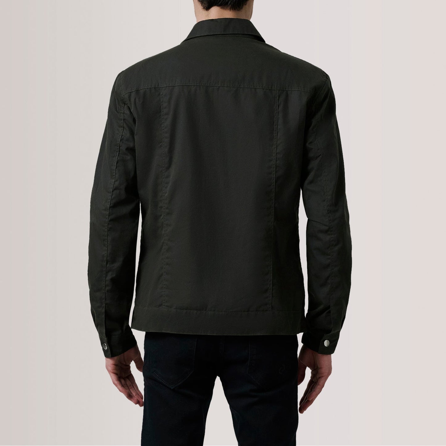 Colberto Olive Waxed Canvas Trucker Jacket