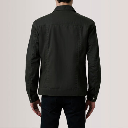Colberto Olive Waxed Canvas Trucker Jacket