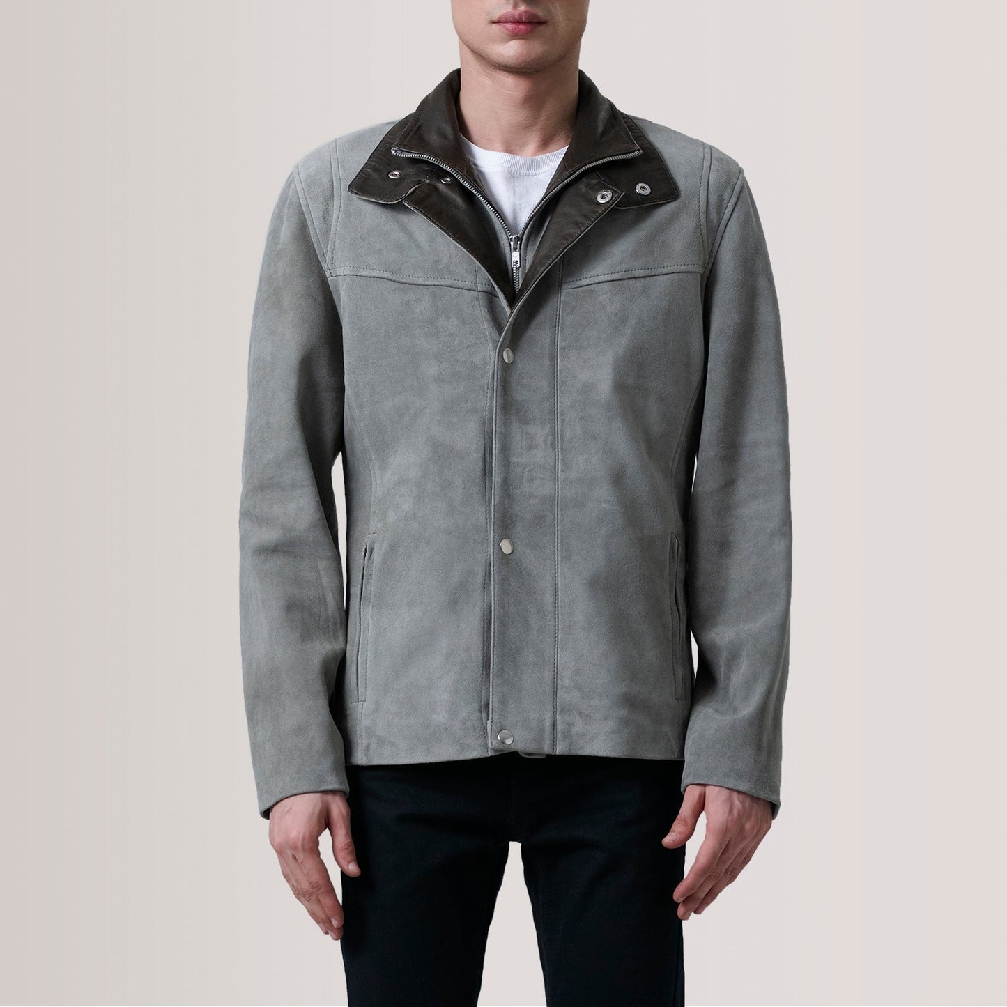 Henrik Grey Suede Cafe Racer