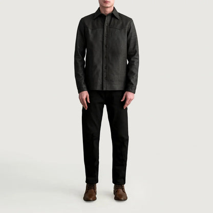 Bronco Tumbled Brown Leather Shirt