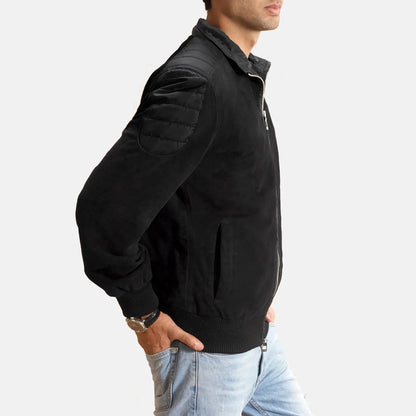 Ethan Hybrid Suede Bomber Jacket