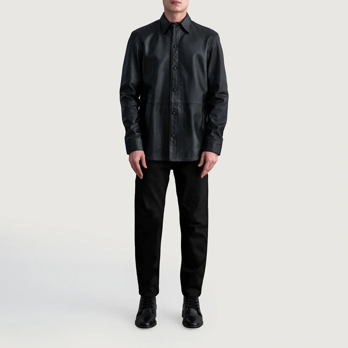 Haven Black Leather Shirt