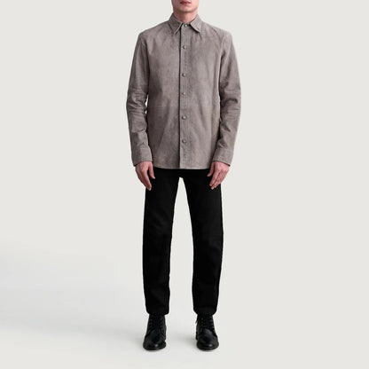 Haven Grey Suede Leather Shirt