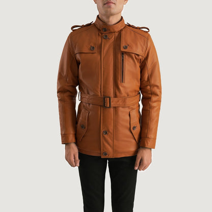 Hunter Tan Brown Fur Leather Jacket