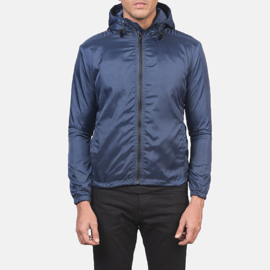 Jimmy Blue Hooded Windbreaker Jacket