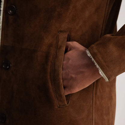 Kolby Brown Suede Shearling Coat