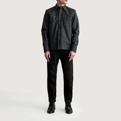 Scout Tumbled Black Leather Shirt